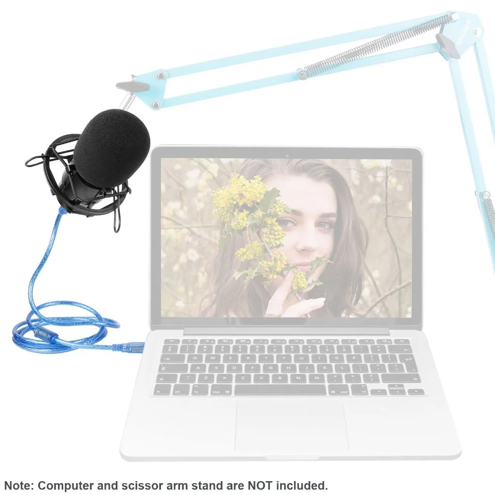 Neewer NW-7000 USB конденсаторный микрофон комплект для Windows и Mac с металлическим микрофоном амортизатор/мяч-тип анти-ветер пены кепки