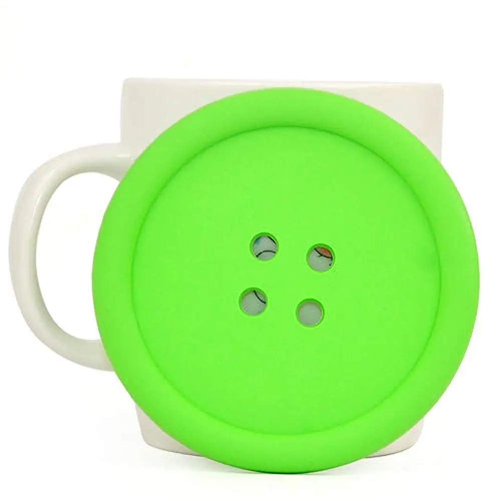 Big Button Silicone Coaster Retro Drinks Placemat Greenin Mats & Pads