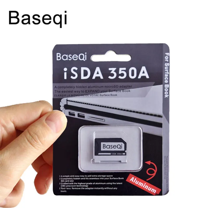 Baseqi Металлический Micro SD кардридер алюминиевый microsd Ninja Stealth Reader для microsoft Surface Book 13 дюймов 350A дропшиппинг