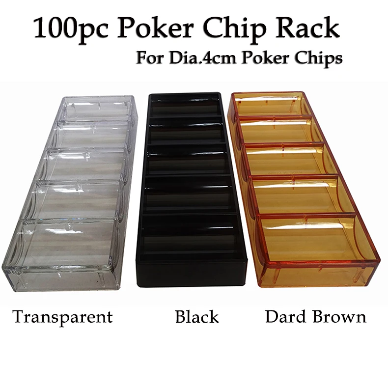 10pc/pack poker chip box for 100pc Dia.4cm 3 color transparent black