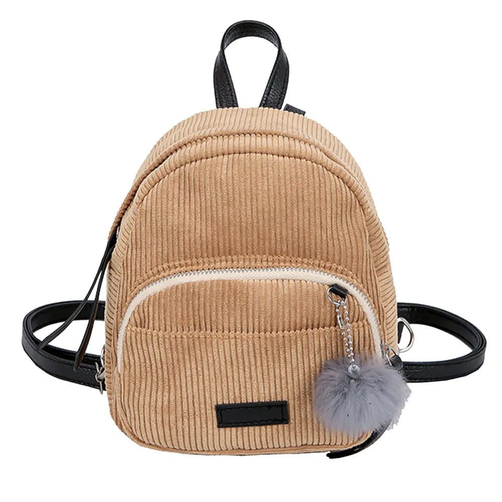 Мини-рюкзак mochila feminina Hairball вельвет школьный студенческий рюкзак сумка Дорожная сумка на плечо для девочек-подростков L2