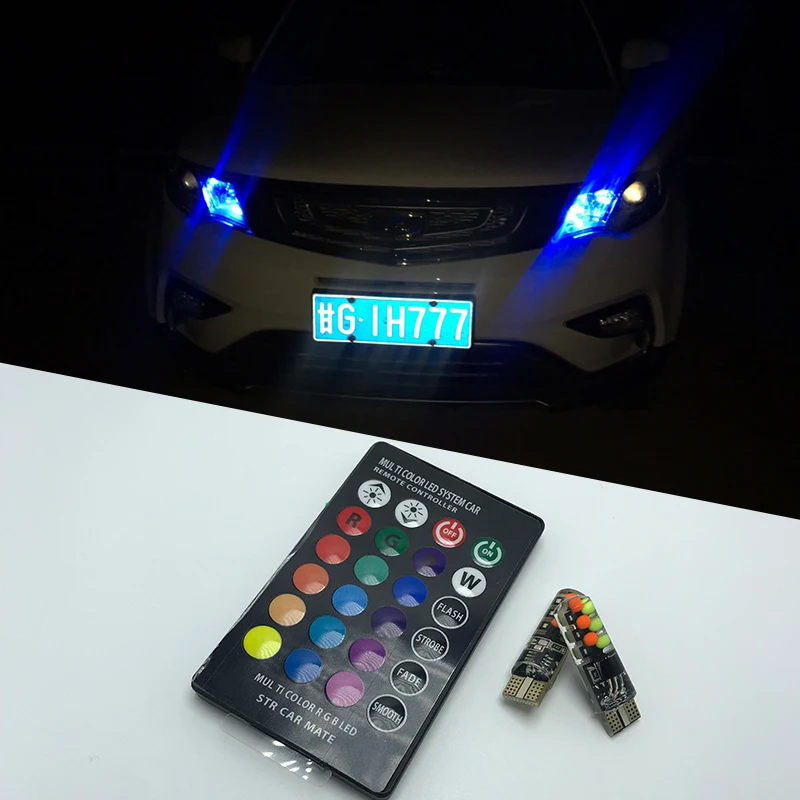 

Canbus Mult-color RGB T10 W5W 94 168 Led Bulb Car Clearance Lights with Remote For Lada 101 104 112 114 110 111 112 Niva 2