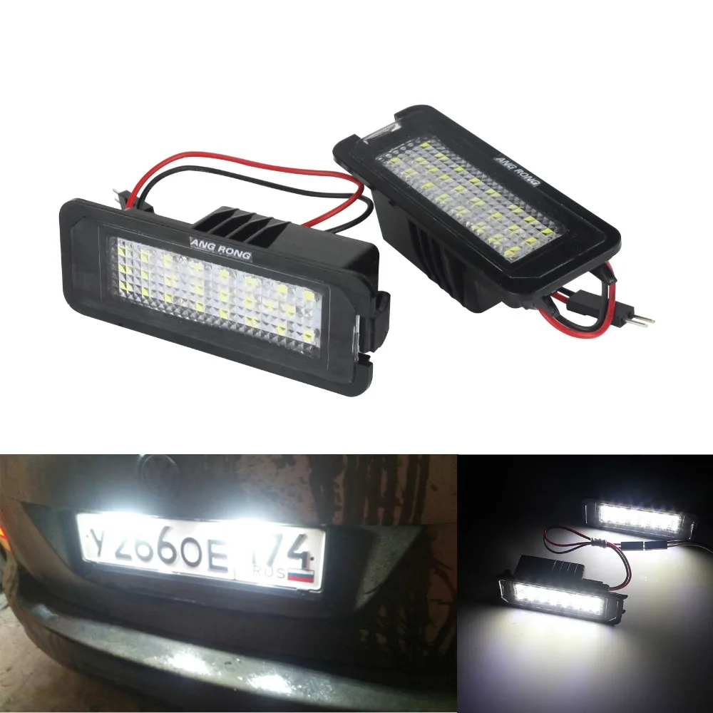 ANGRONG 2x No Error LED Number License Plate Light For VW Polo 2000