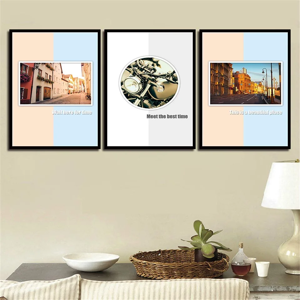 Art-Printing-Modern-City-Building-Streets-Sunset-Landscape-Canvas-Paintings-Motorcycle-Nordic-Style-Posters-Decoration-Home