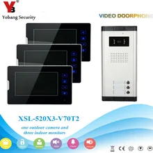 YobangSecurity 1-Camera 3-Monitor 7″ Video Door Phone Video Intercom Home Doorbell System Night Vision 2-way Access Control