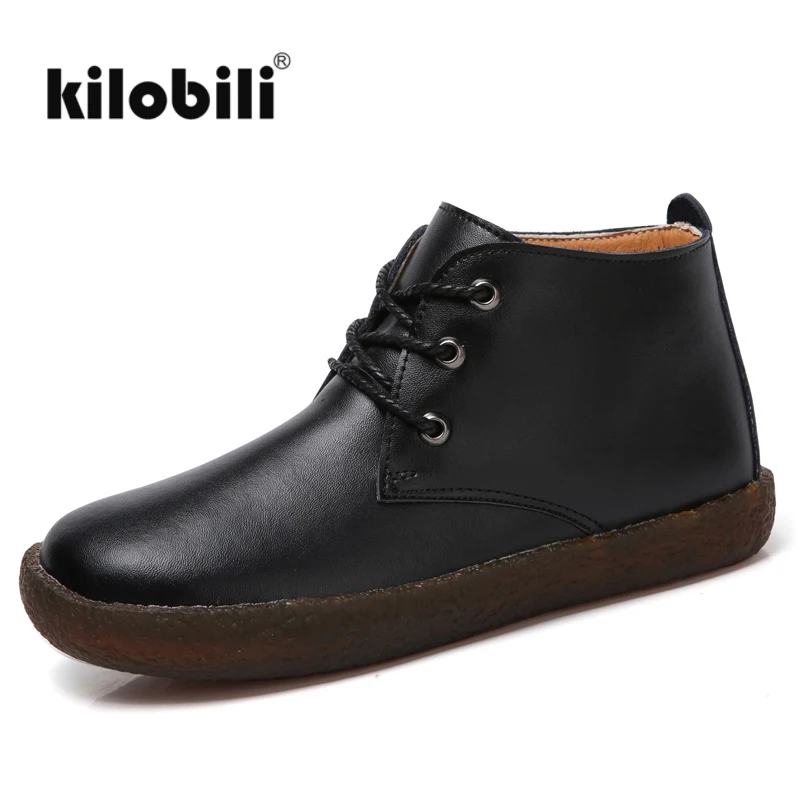 

kilobili WOMEN ANKLE BOOTS SHOES Genuine Leather Lace-up Vintage Boots Flats Shoes Women Plush Hand Made Short Boots Shoes Women