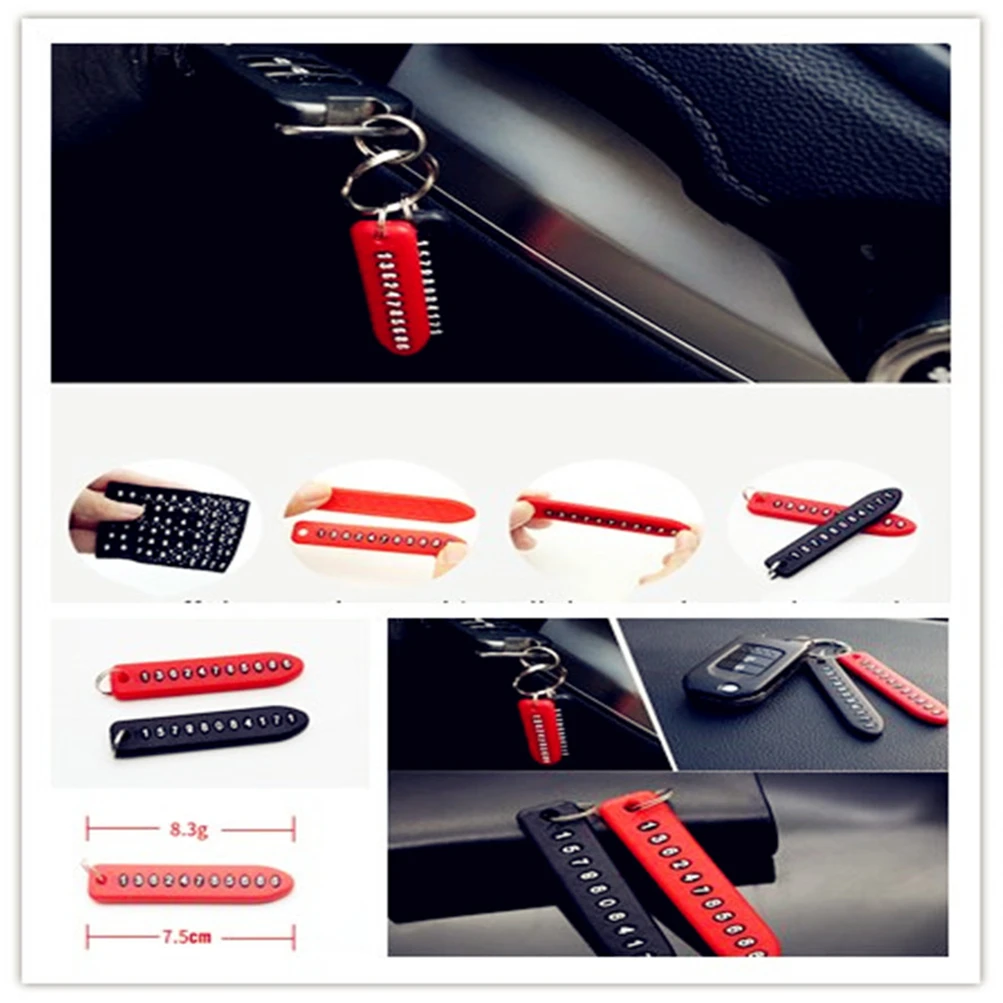 Anti-lost Phone Number Plate Keychain Pendant Auto for Mitsubishi ASX Endeavor Expo Galant Grandis Lancer Mirage Montero | Автомобили и