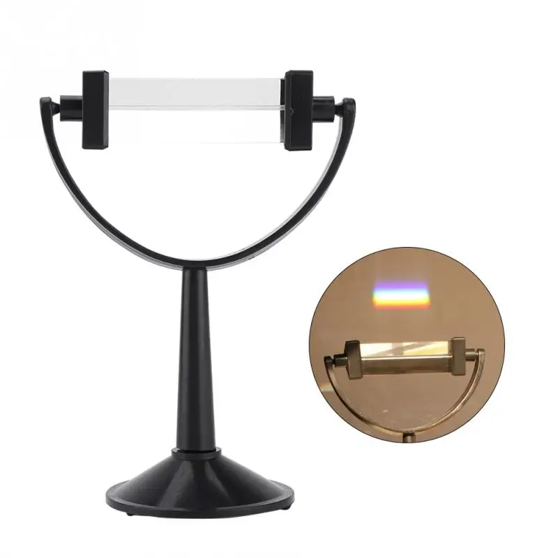 

1Pcs Optical Glass Triangular Prism with Stand Physics Light Spectrum Teaching Tool