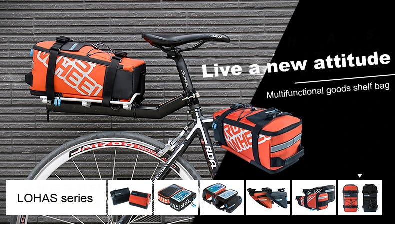 Top ROSWHEEL 5L Bicycle Carrier Bag Rack Trunk Bike Luggage Back Seat Pannier Outdoor Cycling Storage Handbag Shoulder Strip 141276 1