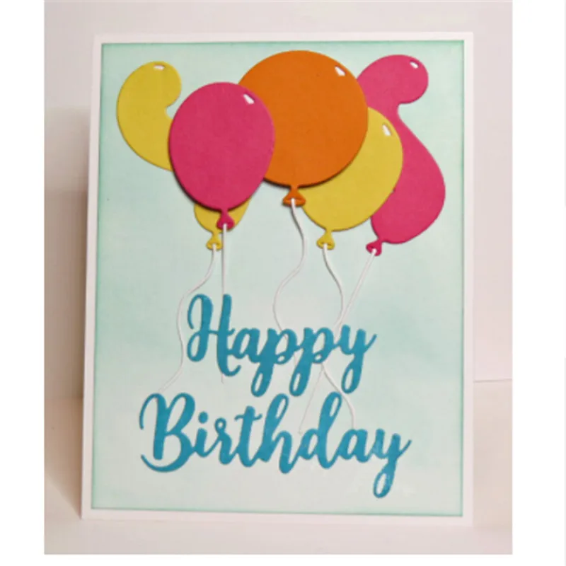 Поздравление с днем рождения металлический прорезной трафарет для окраски для DIY Скрапбукинг фото альбом тиснение бумажные карты ремесла Diecuts
