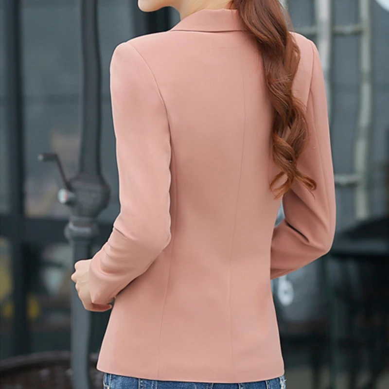 Women Blazers Long Sleeve Slim Blazer Feminino Plus Size Solid Coat Women Jacket Female Black Blue Yellow Pink Blazer Femme Women Blazers Long Sleeve Slim Blazer Feminino Plus Size Solid Coat Women Jacket Female Black Blue Yellow Pink Blazer Femme