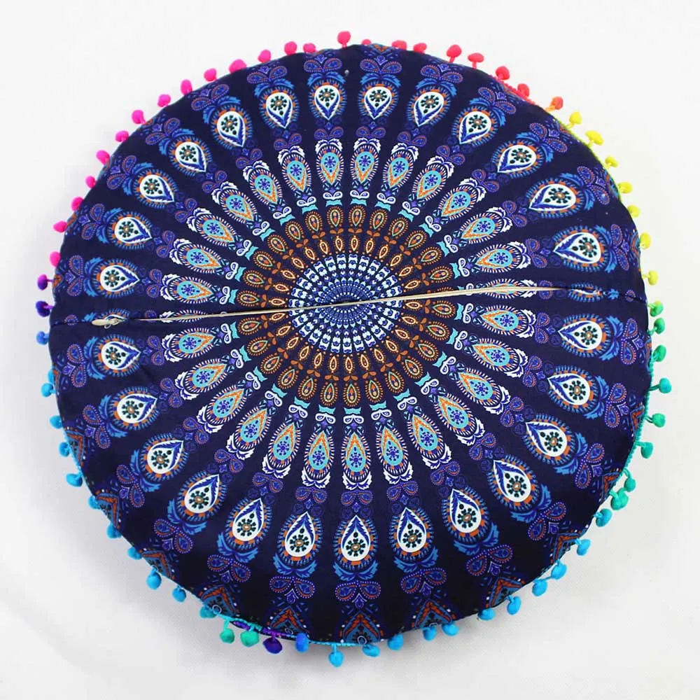 Gajjar Новинка 43*43 см напольные подушки с индийской мандалой круглые Boho Чехлы для подушек текстильный чехол для подушек Прямая поставка