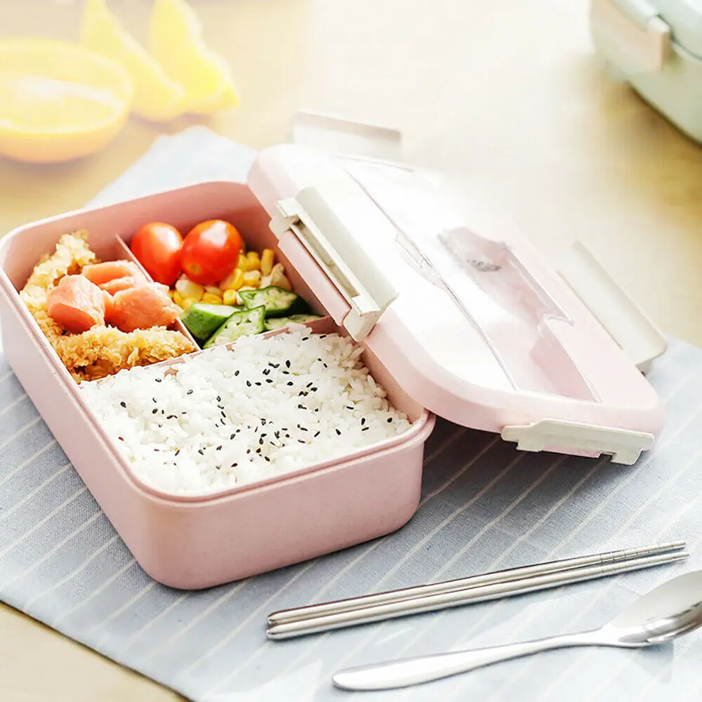 

3 Compartments Lunch Box Food Container Set Mess Tin Storage Box For Kids Adults Prevent The Taste of Food Skewers And Preserve
