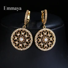 Emmaya бренд элегантность традиции AAA кубический циркон золото Цвет оригинальность серьги для Для женщин украшения на день рождения, свадьбу подарок