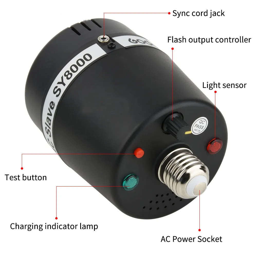 Godox AC Slave Flash SY8000 with sync socket (15)