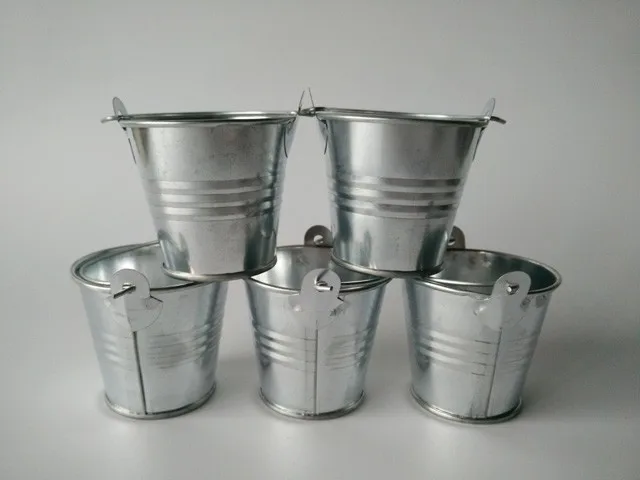

Mini Metal Buckets tin pots Small Pails Mini Flower pot for Wedding 30Pcs/Lot D5.5*H5CM Silvery Color