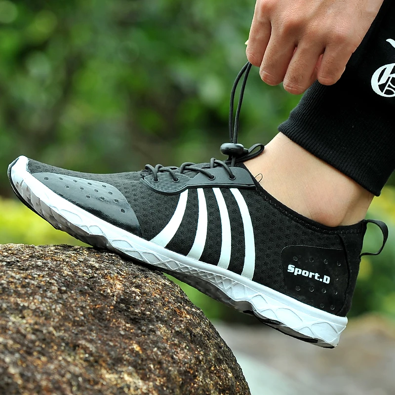 

Unisex Wading Shoes Elastic Band Mesh Aqua Shoes Men Summer Black Water Sport Shoes Men Outdoor Walking Sport Sneakers 35-47