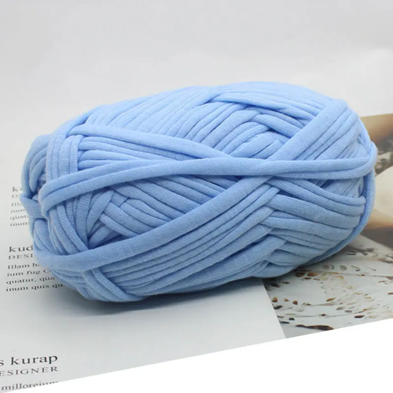 Cotton Cloth T-Shirt Yarns Polyester Handbag Yarn For Winter Bag Carpet Crocheting Grey Wine Approx 2Cmx100G - Цвет: 26