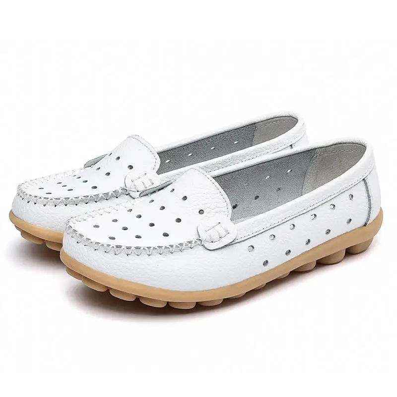 black Femme Appartements En Couleurs White Chaussures Taille red Glissement 2017 Femmes Sur Mocassins La Cuir Plus Plates De Véritable bfyg76