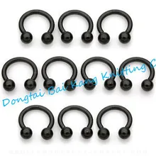 Черная титановая Подкова губная серьга кольцо для пирсинга бар изогнутые 316L ювелирные изделия из нержавеющей стали кольца серьги
