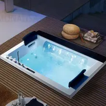 1850*1600*720 мм санитарный модный дизайн ходьба джакузи большой светодиодный Водопад Крытый массаж гидромассажная Ванна M-2050