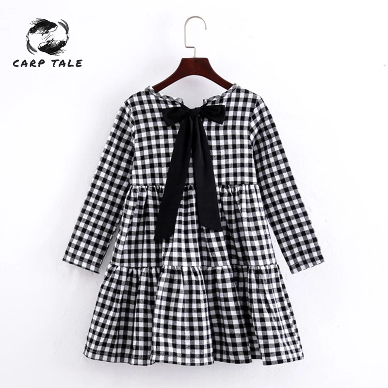 

2019 spring girls dress cotton long-sleeved children's dress plaid children's dress girls fashion girls clothing girls dresses