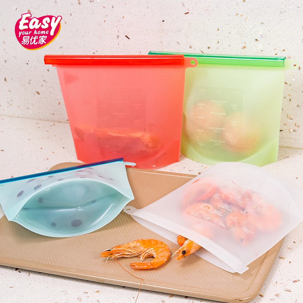 4 шт. 1000 мл многоразовые силиконовые пакеты для хранения еды вакуумный контейнер