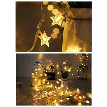 

10M LEDs Five-Pointed Star String Lights For Festival Holiday Wedding Party Decoration Fairy Lamp
