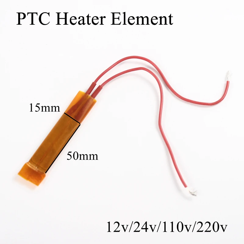 1 шт. 50x15 мм 12 в 120 градусов Цельсия PTC нагревательный элемент постоянный термостат изолированный термистор керамическая нагревательная пластина чип