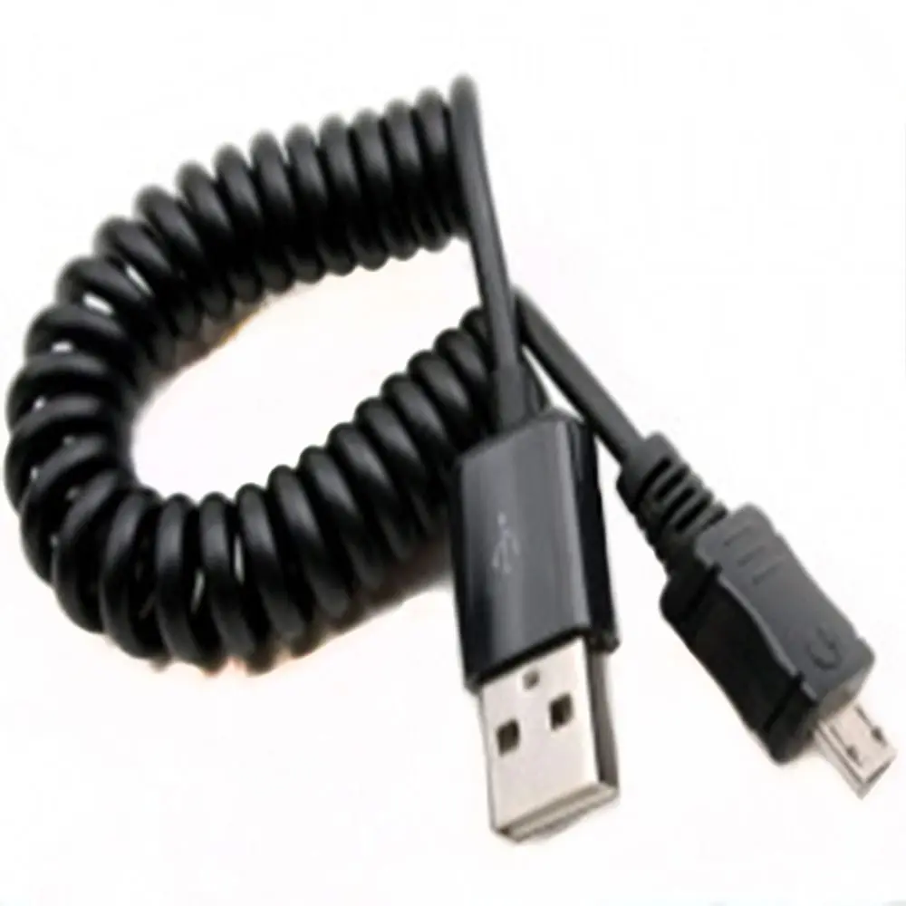 Handy Date Spiralfeder Datenkabel Ladekabel USB 2 0 Male A zum Mikro 5 Pin Kabel масштабируемый зарядный