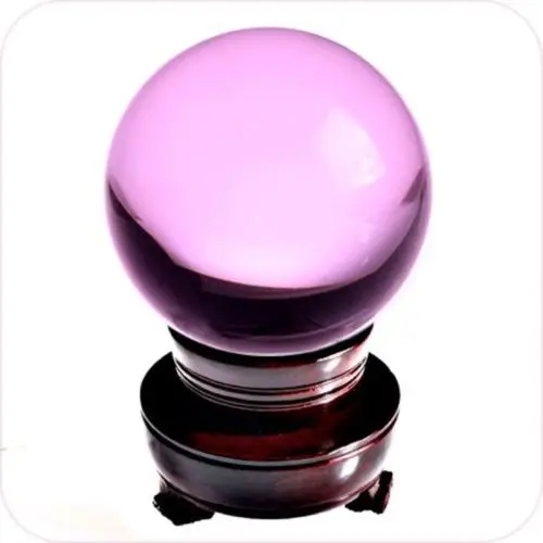 

QUARTZ CRYSTAL home decoration Fine Amlong Crystal Pink Crystal Ball 80mm (3.1 in.) Including Wooden Stand and