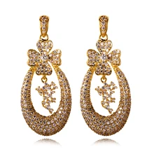 Серьги в виде цветка романтические серьги-подвески для девочки медный материал Установка Серьги с фианитами, с высококачественным посеребрением модные свадебные украшения