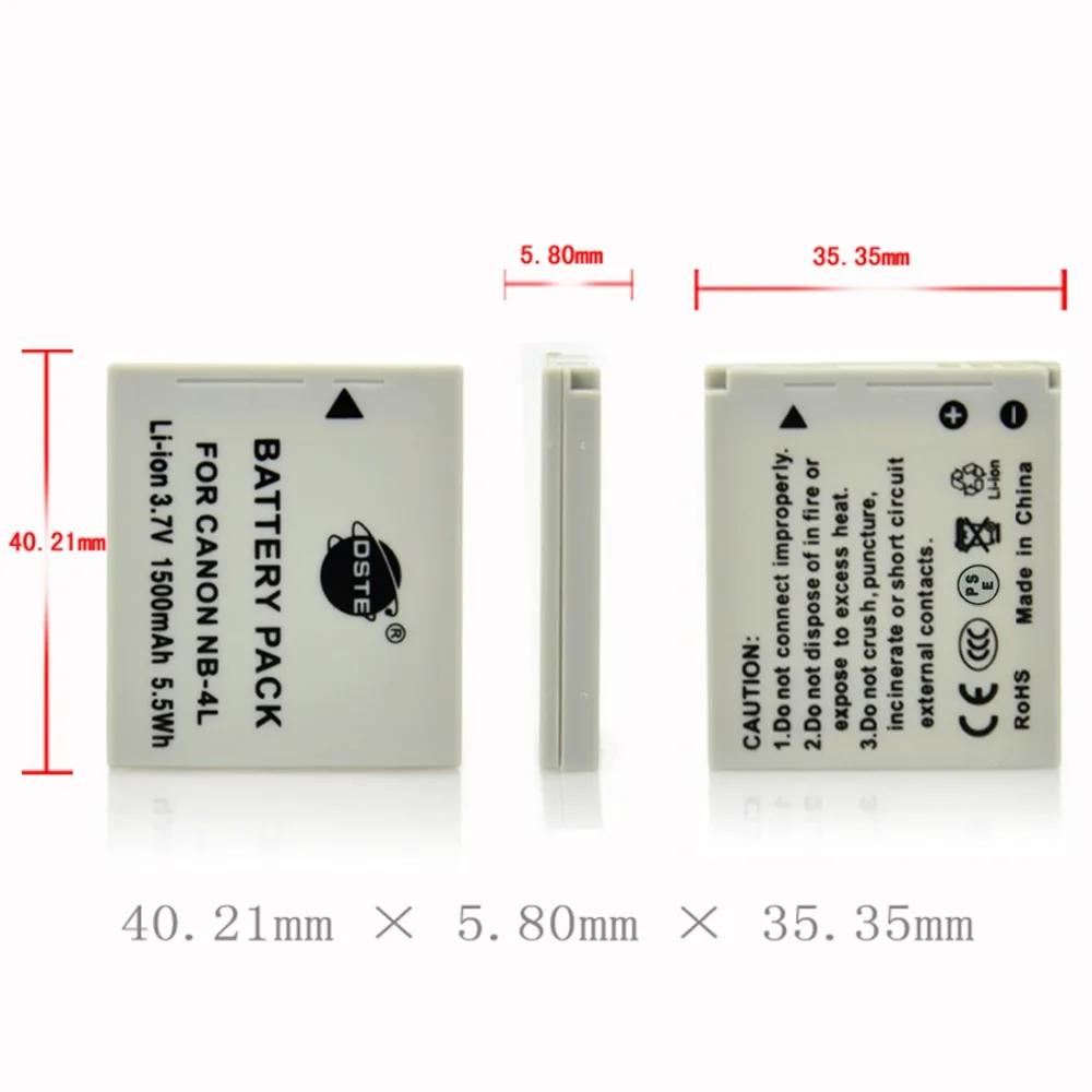 DSTE NB-4L NB4L Батарея объектива Цифрового Фотоаппарата Canon IXUS 40 30 50 55 S5 WA60 TX1 DS4 SD960 является 255 HS Камера