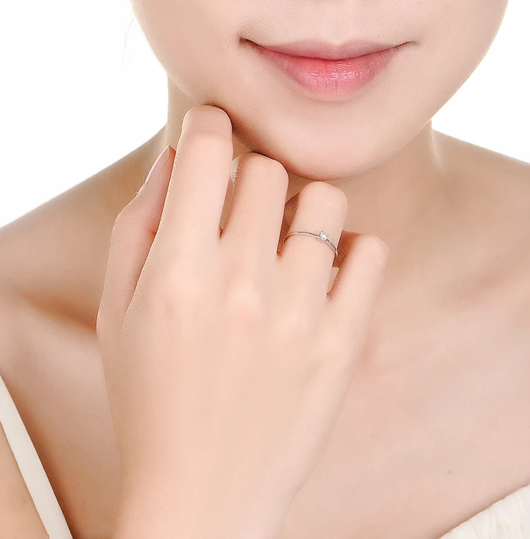 18k Pure Gold Rings Noble Diamond 750Solid Female Exquisite Elegant Precious Fine Jewelry Beautiful Women Ring