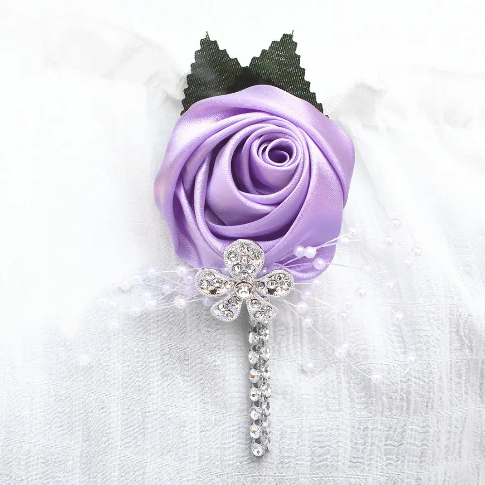 

1Piece Diamond Wedding corsage Flower for Groom Boutonniere Groom Groom friends Best man corsage Wedding decoration XH0677Y