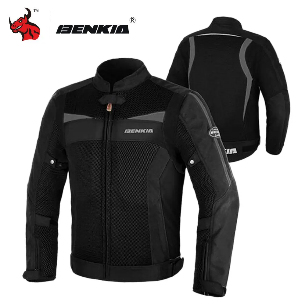 BENKIA мотоциклетная куртка для мотокросса летняя дышащая сетчатая мотоциклетная куртка Защитное снаряжение Мужская Мотоциклетная Куртка Броня - Цвет: HDF-JS161 Black