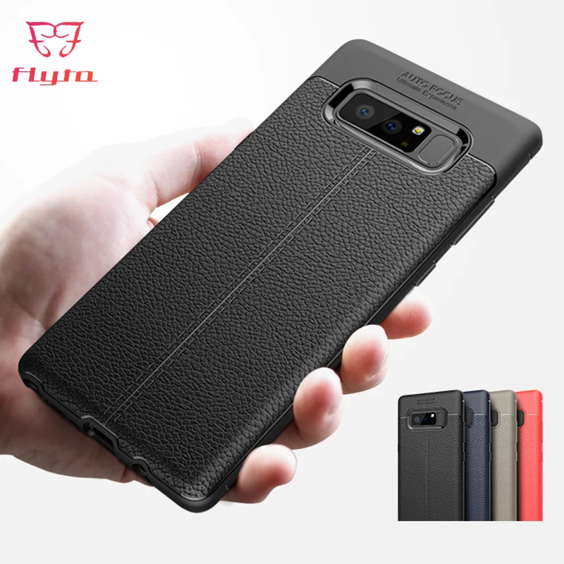 FlyTo Phone Case for For Samsung Galaxy S9 S8 S7 Litchi grain road tpu soft shell the Cases Note 9 TPU Cover |