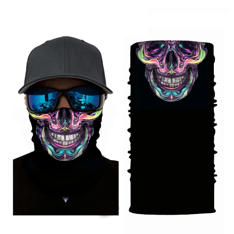 

3D Halloween Bandana Shield Cycling Magic Bandana Scarf skull Hiking Neck Warmer Outdoor Face Mask Head Shield Headband Headwear