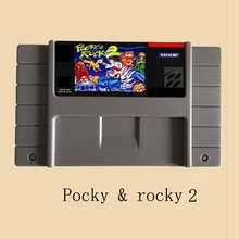 Pocky rocky 2 16 бит большая серая игровая карта для NTSC игрового плеера
