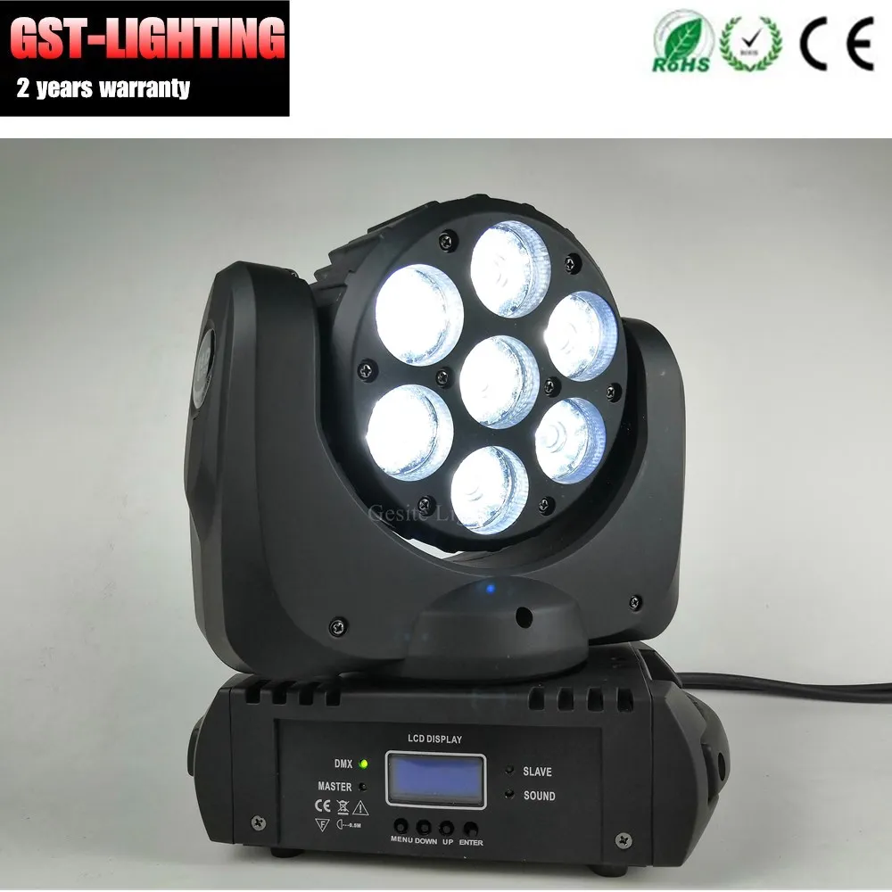 4 шт./лот 7x12 Вт RGBW Луч Мини Moving Head Light 7 шт. Quad Цвет светодио дный стирка DJ