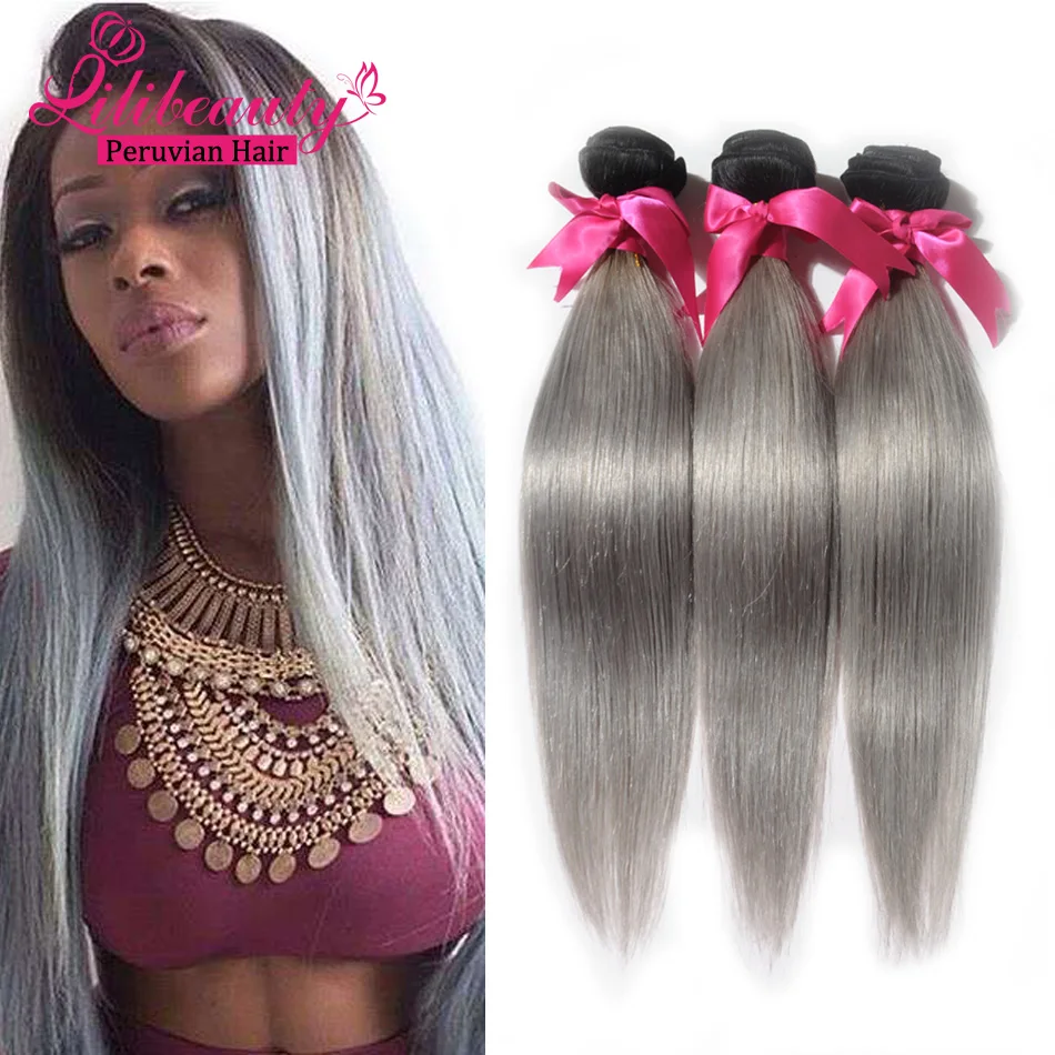 Aliexpress Peruvian grey straight hair Human Hair extension Wholesale