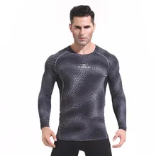 Pro Мужская спортивная рубашка для спортзала с длинным рукавом Crossfit Fintess Джерси Спортивная одежда со змеиным узором дышащие рубашки для бега