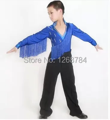 

Boy Cha-Cha dance costume/outfit/clothing set(shirt+pants)6~15T child Latin Tassel stage wear kid Rumba/Samba/Ballroom dancewear