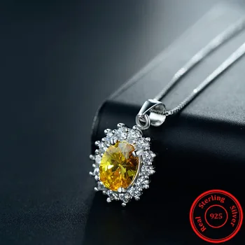 

Modian Natural Purple Crystal Wedding luxury Genuine 925 Sterling Silver Pendant Brand Zirconia Necklace Jewelry For Women