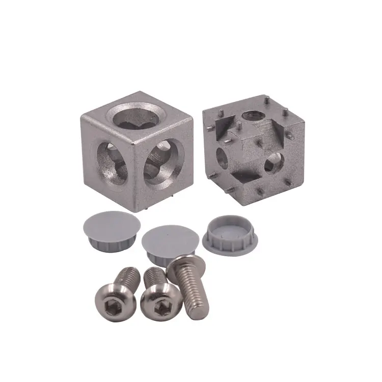 

4040 aluminum profile fittings 2-way 3-way corner connector two or three way right angle connection block dimensional