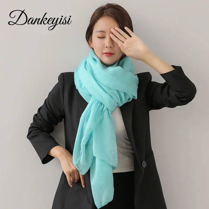 

Шарф хлопковый женский DANKEYISI, однотонный, длинный