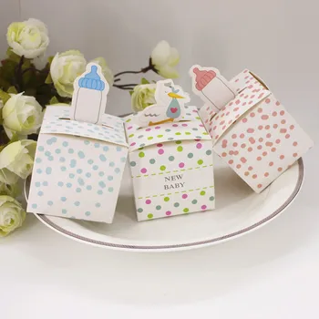 

300 Pcs Bottle white kraft paper gift box baby shower birthday party candy box