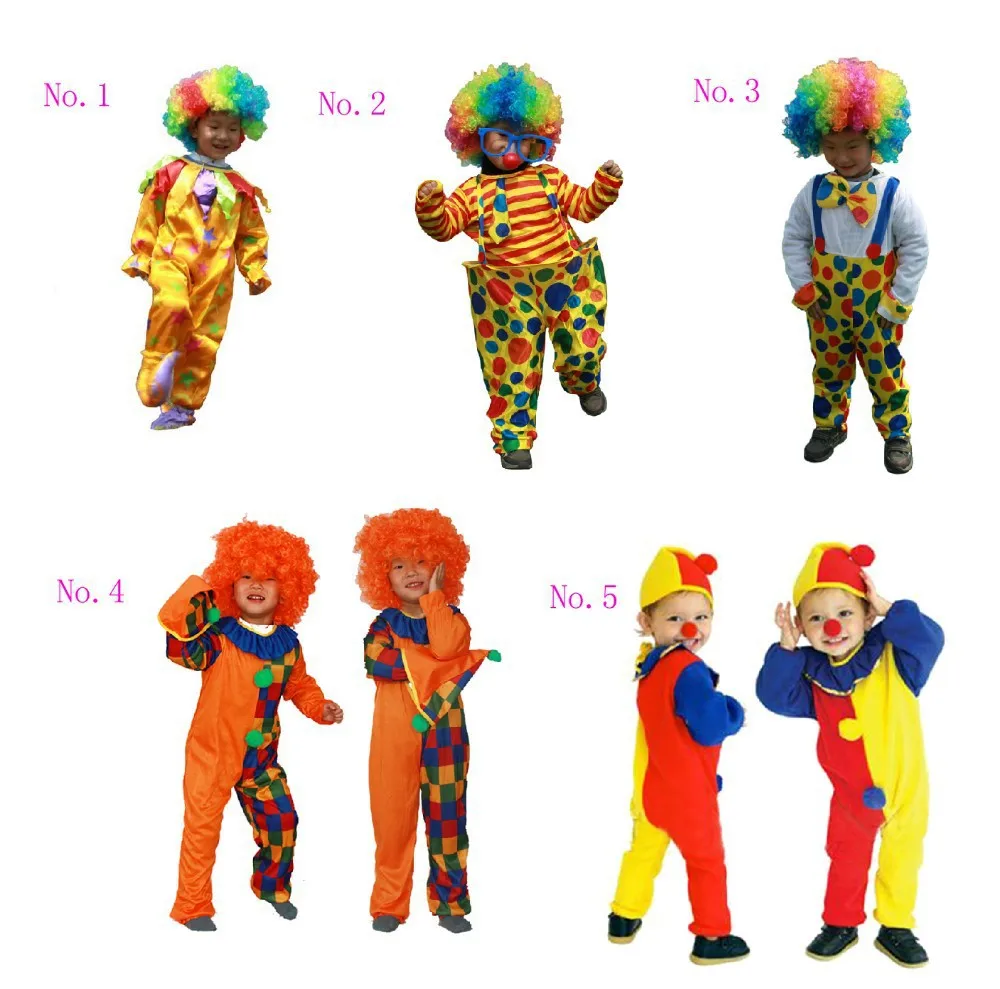 Big Top Clown Circus Funny Dress Up Kids Clown Halloween Costume For