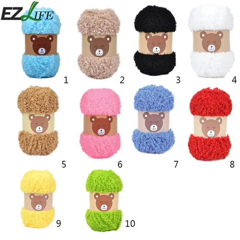 

Super Soft Smooth Chunky Double Ball Knitting Wool Yarn For Kids Eco-friendly Dyed Baby Yarn Knitting Wools 10 Colors AZX7877