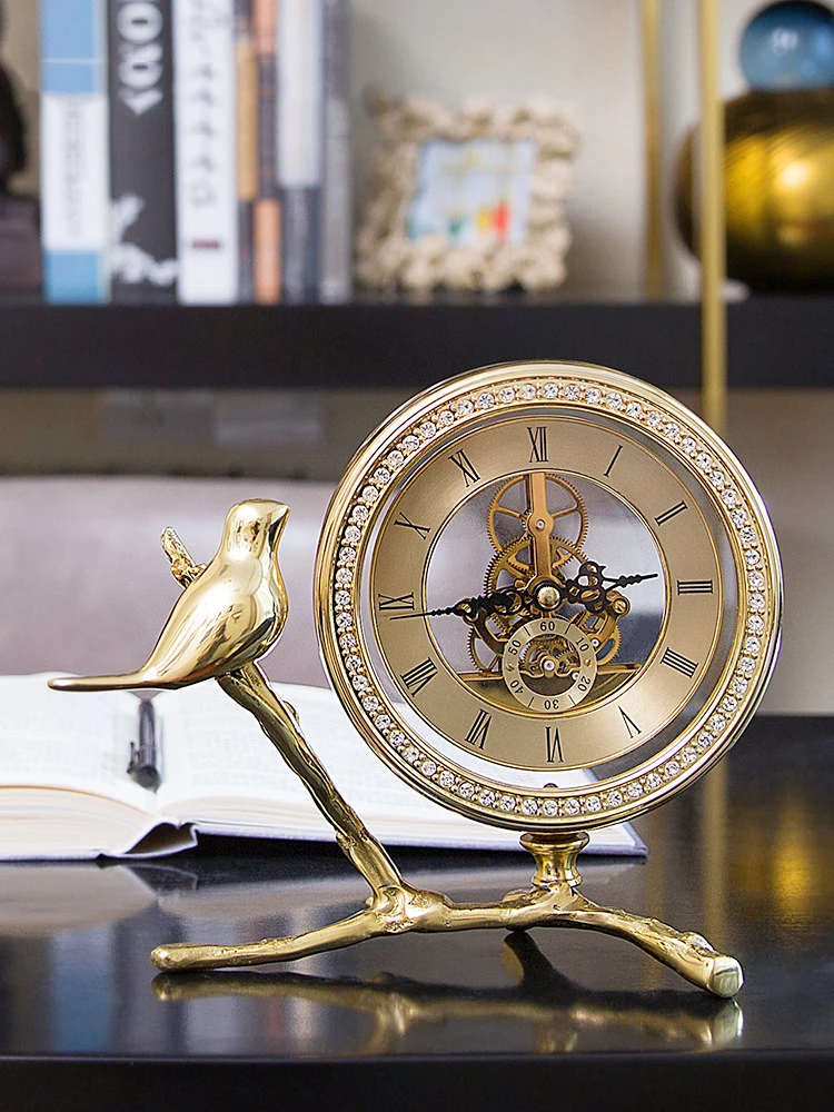  European Light Luxury Clock Ornaments Livingroom Bedroom Desktop Figurines Crafts Office Table Cloc - 33053611655